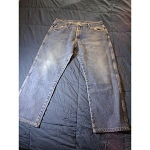 Wrangler men's jeans 38x29 regular fit blue denim made in Mexico